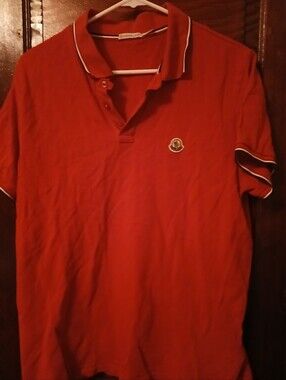 Moncler Red Polo with Contrast Trim